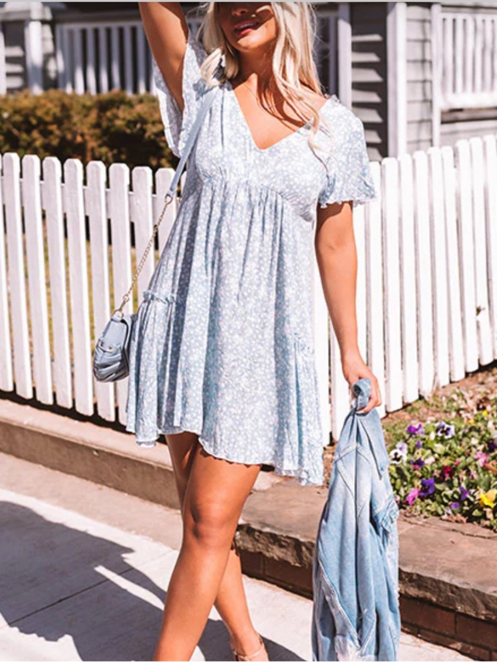Millibon Baby Doll Floral Mini Dress